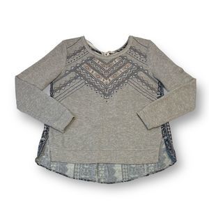 Miss Me Gray Geometric Blouse